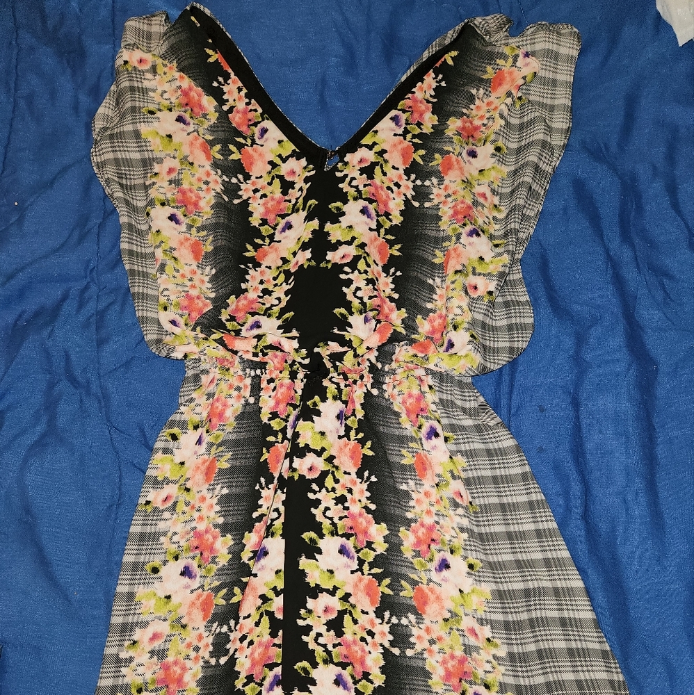 Small Candies floral and plad dress